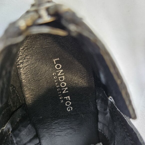 London Fog Women's Navy Blue Back Zippered Retro Ankle Bootie Size 9M - Picture 7 of 8